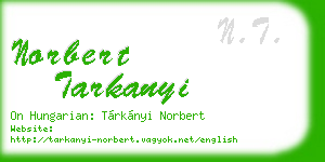 norbert tarkanyi business card