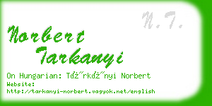 norbert tarkanyi business card